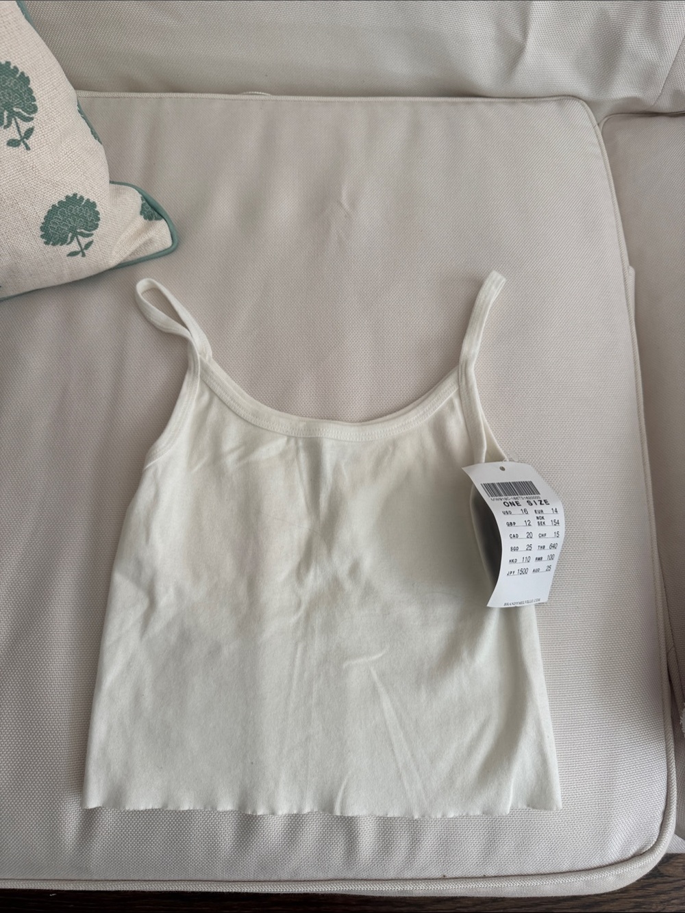 Cropped brandy tank NWT